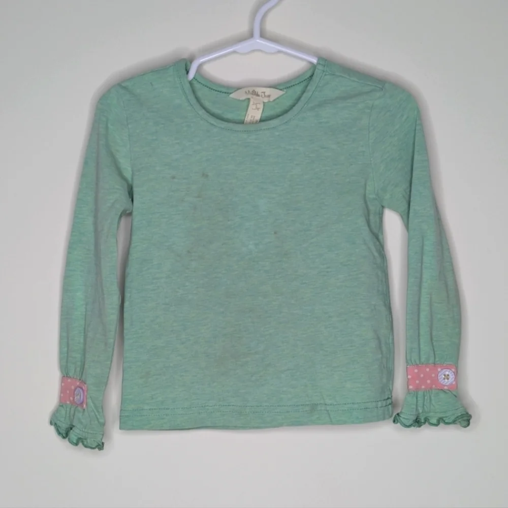 Matilda Jane Green Long Ruffle Sleeve Shirt 2T